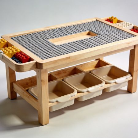 Wooden Building Blocks Kids Table